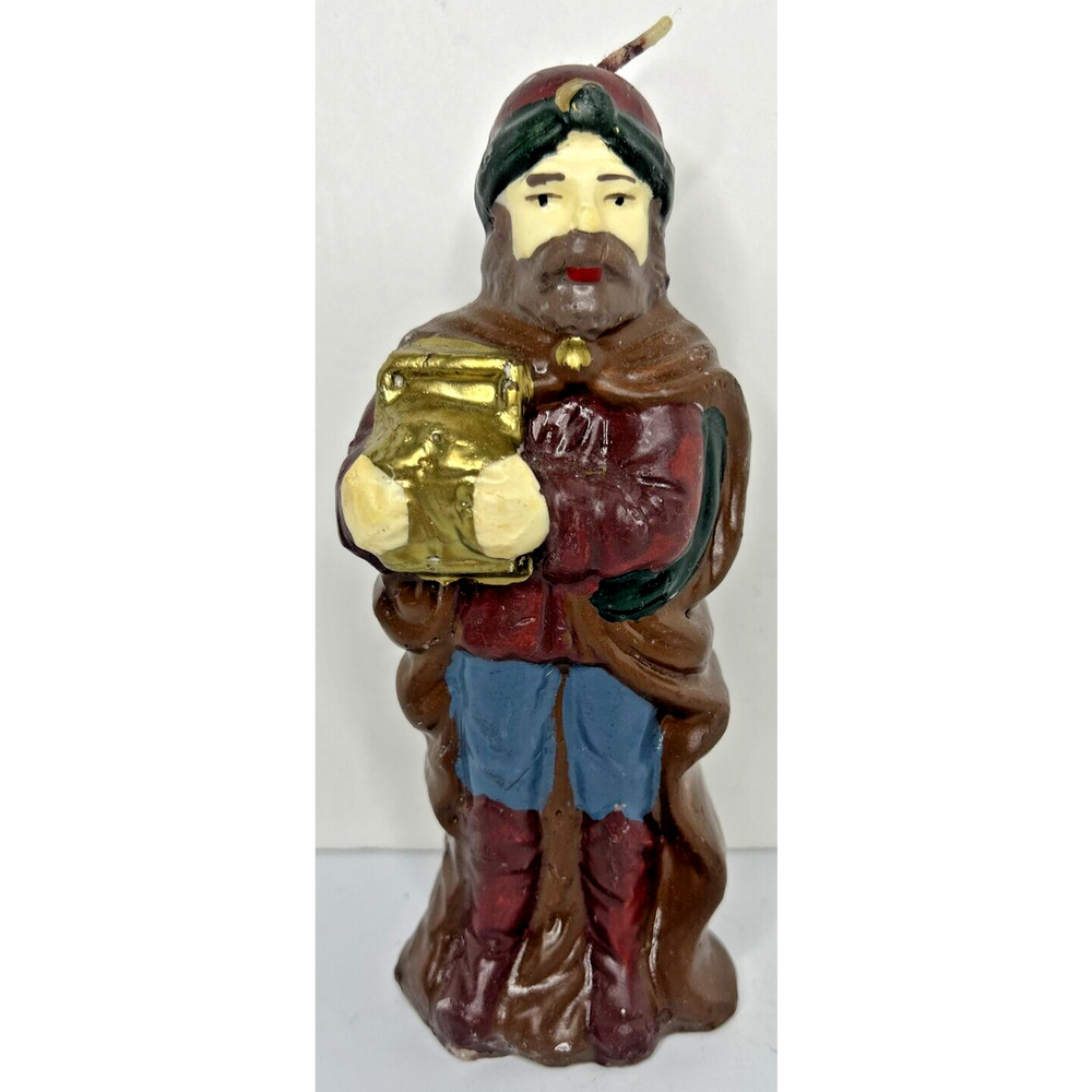 Vintage Christmas Nativity Wise Man Candle 6.5" SKU H623